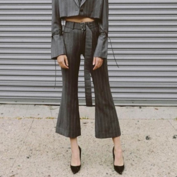 Orseund Iris wool stripe flare pants - Picture 1 of 7